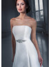 Strapless Ivory Twill Satin Minimalist Wedding Dress